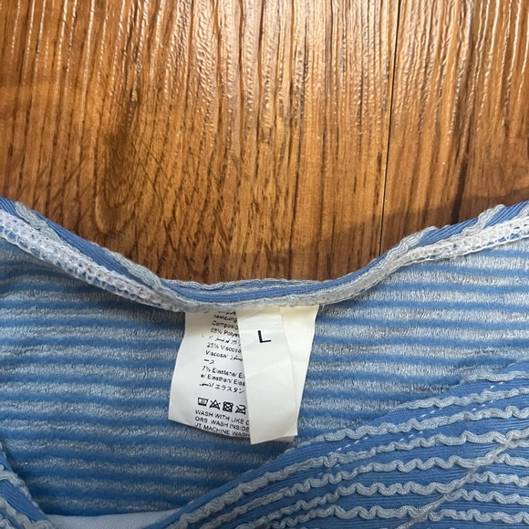 Shein Blue Ribbed Bikini Size Large - Picture 2 of 3